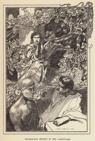 Telemachus sedící na nádvoří od Sir John Charles Robinson