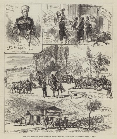 Válka, skici z Erzeroumu od Sir John Charles Robinson