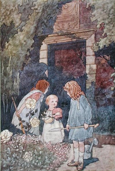 Dětská zahrada, vydáno 1912 (barevné lito) od Charles Robinson