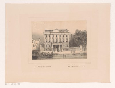 Pohled na justiční palác v Rotterdamu Le palais de justice / Justiční palác (název na předmětu) Vues et monuments de la ville de Rotterdam / Pohledy a památky na město Rotterdam (název série) od Charles Rochussen
