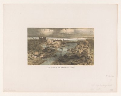 Panoráma města Město v devátém století (název na předmětu) od Charles Rochussen