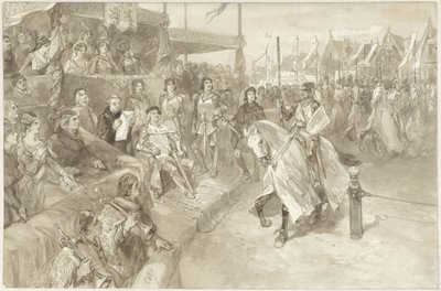 Turnajová hra v Haarlemu, ilustrace epizody z De Roos van Dekama od Charles Rochussen