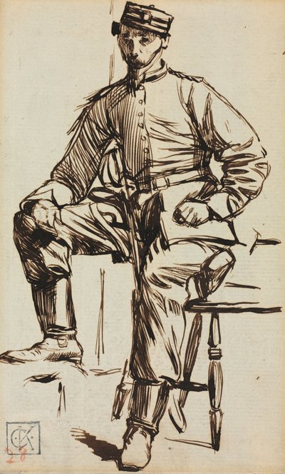 Charles Keene jako dobrovolník od Charles Samuel Keene