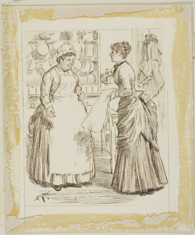 V kuchyni od Charles Samuel Keene