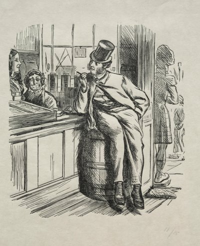 Co se stalo zabitím bohatého strýce o Vánocích, 1865. od Charles Samuel Keene