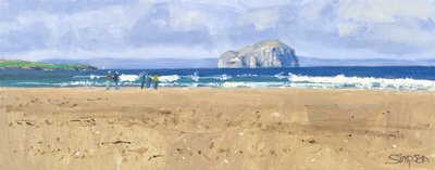 Bass Rock, Belhaven, 2015 (olej na plátně) od Charles Simpson