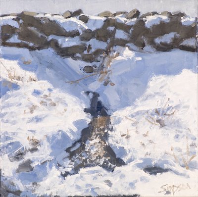 Sníh u silnice, 2016 (olej na plátně) od Charles Simpson