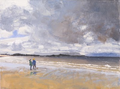 Dvě postavy, 2017 (olej na plátně) od Charles Simpson