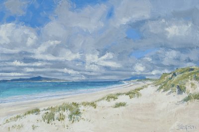 Západní pláž, Berneray, 2013 (olej na plátně) od Charles Simpson