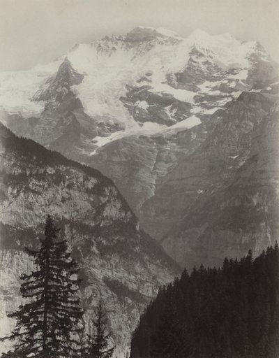 Jungfrau, Pohled z Mürren, Švýcarsko, c. 60. léta 19. století. od Charles Soulier