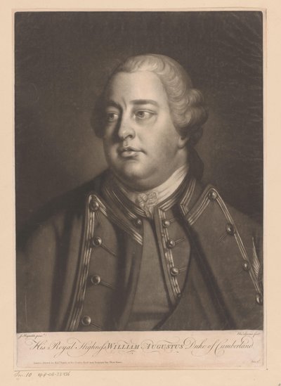 Portrét van Willem Augustus van Cumberland Jeho královská Výsost William Augustus vévoda z Cumberlandu (titul na předmětu) od Charles Spooner
