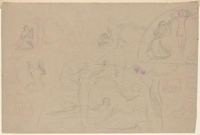 Studie pro lunetu [verso] od Charles Sprague Pearce