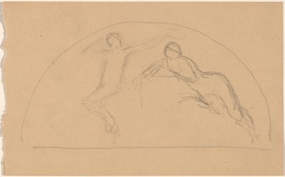 Studie figur v lunetě od Charles Sprague Pearce
