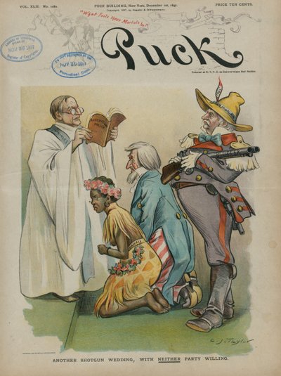 Další svatba z brokovnice, která nebyla ochotna ani jedna strana, 1897 od Charles Taylor