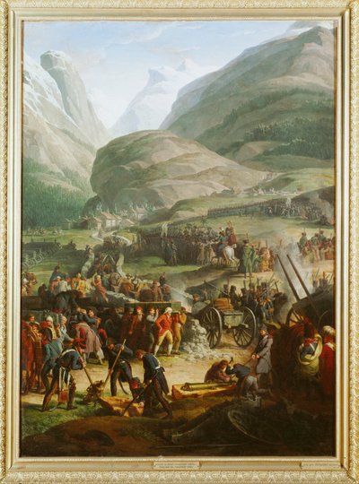 Francouzská armáda překračuje průsmyk Svatého Bernarda
poblíž města St. Pierre... od Charles Thevenin