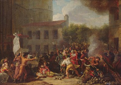 Útok na Bastille a zatčení Josepha Delaunaya (1752-94) dne 14. července 1789 od Charles Thevenin
