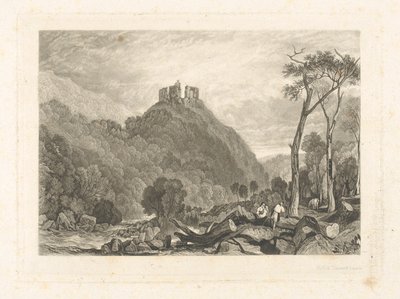 Hrad Okehampton, na řece Okement od Charles Turner