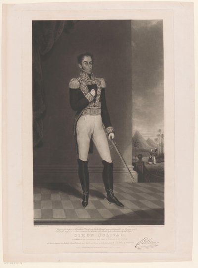 Portrét van Simón Bolívar od Charles Turner
