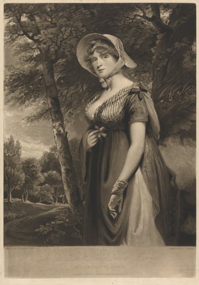 Ctihodná lady Louisa Mannersová v selském oděvu od Charles Turner