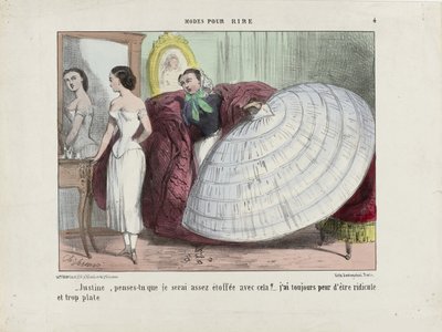 Justine, myslíš, že s tímhle budu dostatečně vyspělý... Z Modes pour rire, 1855-1859. od Charles Vernier