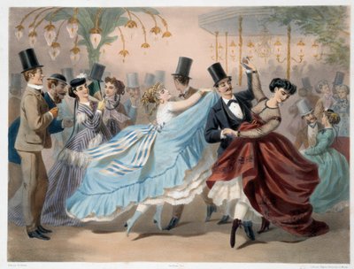 Litografie Mabille Ball od Charlese Verniera (1831-1887) Paříž 19. století, Musee Carnavalet od Charles Vernier