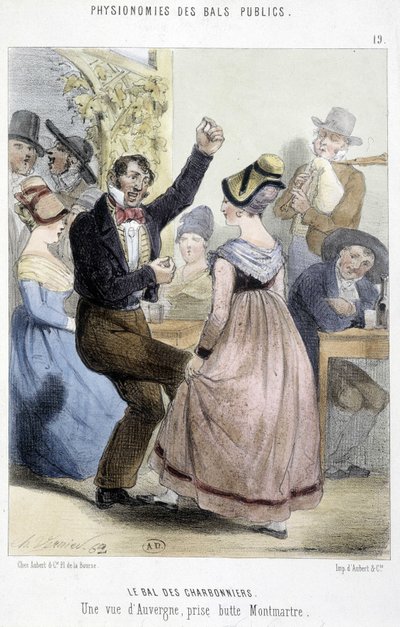 Populární ples v Paříži: ples Charbonnierů nebo pohled na Auvergne z Montmartru od Charles Vernier