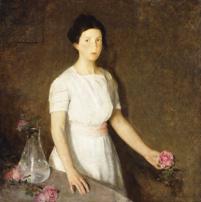 Dívka s červenou růží od Charles Webster Hawthorne