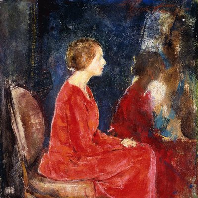 Červené šaty od Charles Webster Hawthorne