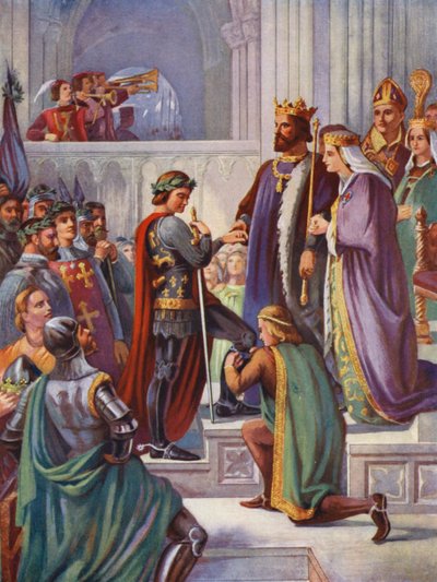 Investitura Eduarda Černého prince na rytíře Podvazkového řádu od Charles West (after) Cope