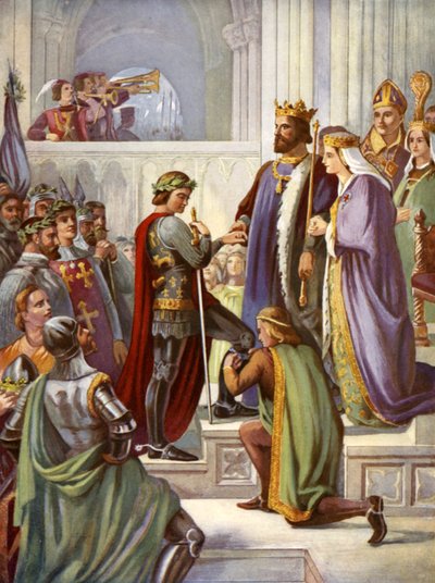 Vydání Černého prince rytířem podvazku (barva lito) od Charles West (after) Cope