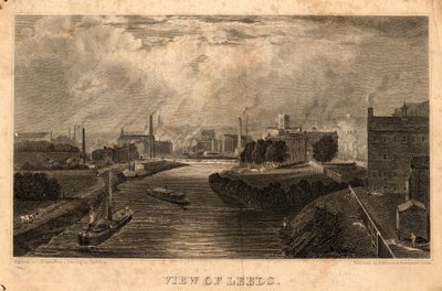 Pohled na Leeds, ryl J. Cousen, před 1827 (rytina) od Charles West (after) Cope