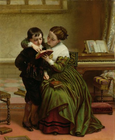 George Herbert a jeho matka od Charles West Cope