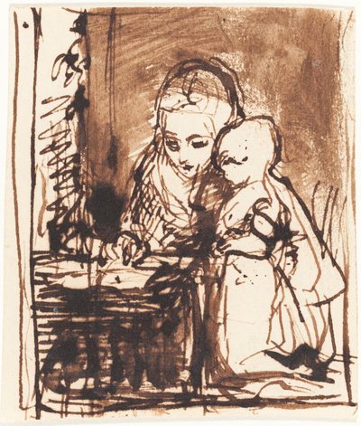 Žena čte dítěti od Charles West Cope