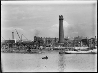 Shot Tower and Lead Works, Belvedere Road, Lambeth, Greater London Authority, 1936. od Charles William Prickett