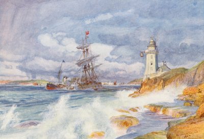 Vjezd do přístavu Falmouth (barevná litografie) od Charles William Wyllie