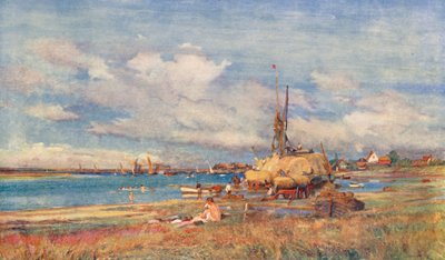 West Mersea, Mersea Island, Essex (barevná litografie) od Charles William Wyllie