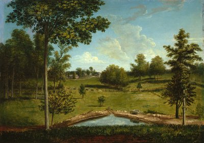 Krajina při pohledu na Sellers Hall z Mill Bank, c.1818 od Charles Willson Peale