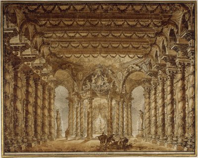 Scénický návrh k opeře Armide od Jean-Baptiste Lully, 1760. od Charles de Wailly