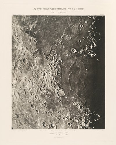 Fotografická mapa Měsíce, deska VIII,15. března od Charles le Morvan