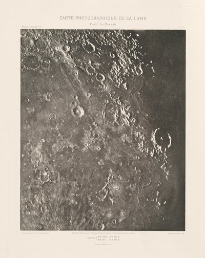 Fotografická mapa Měsíce, deska XX,22. března od Charles le Morvan