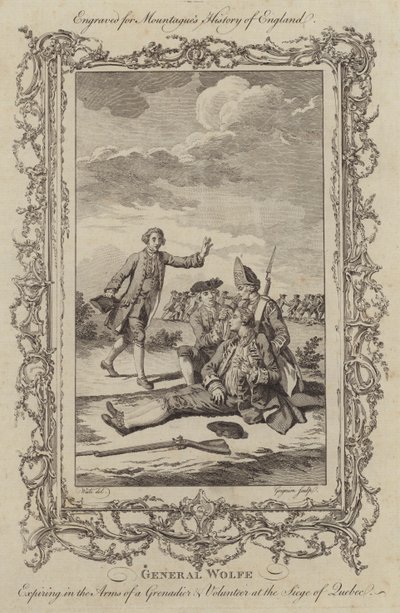Smrt generála Wolfa při obléhání Quebecu od Charles the Elder Grignion