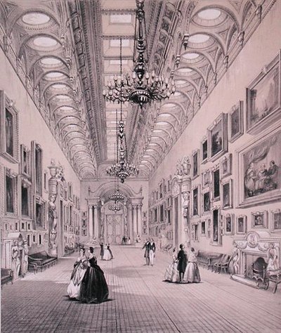 Obrazárna, Buckinghamský palác, vyryl C. Graf, kolem roku 1880 (litho) od Charlotte (after) Campbell