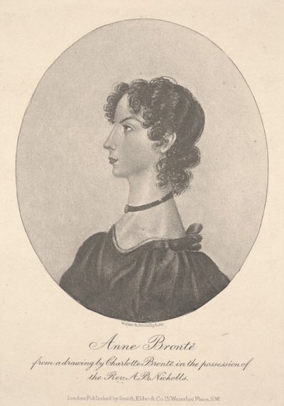 Anne Brontëová, rytina Walker & Boutall, c.1836-49 (rytina) od Charlotte Bronte