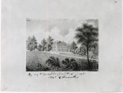 The Roe Head School, c.1831-32 (conte on paper) od Charlotte Bronte