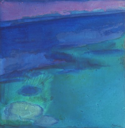 Cyanae Blue, 1997 (olej a glazura na gesso desce) od Charlotte Johnstone