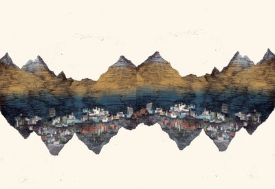 And the Mountains Echoed, 2013 (lept suchou jehlou a digitální) od Charlotte Orr