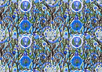 Ashmolean Museum Pattern Design #2, 2020 (štětec a pera) od Charlotte Orr