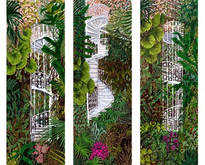 Kompilace Kew Gardens, 2020 (štětec na papíře) od Charlotte Orr