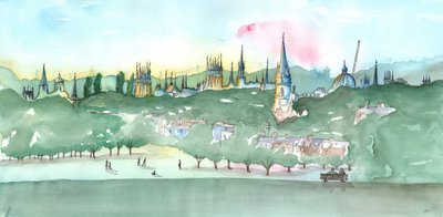Oxford Spires, 2014 (akvarel) od Charlotte Orr