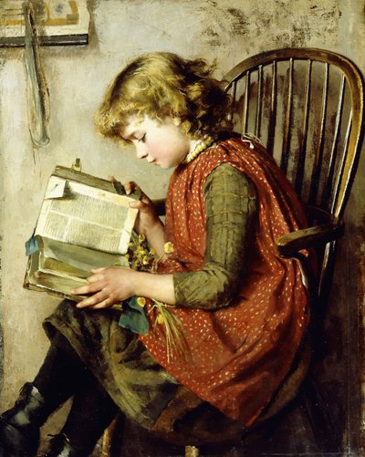 A Young Girl Reading, 1890 od Charlotte Weeks